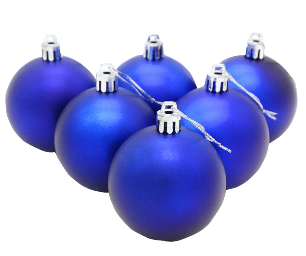 6CM Christmas Tree Balls Christmas Hanging Ornaments 12 PC Matte Blue