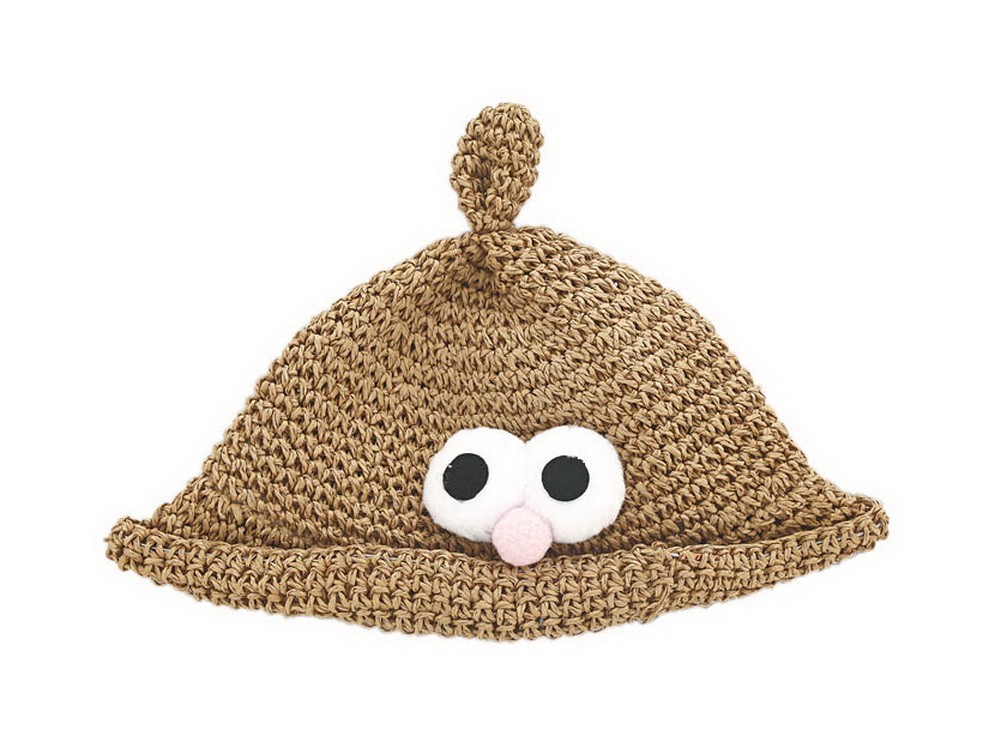 Cute Chicken Toddler Hats Straw Summer Sun Hat Beach Hats Kids Travel Hat Brown