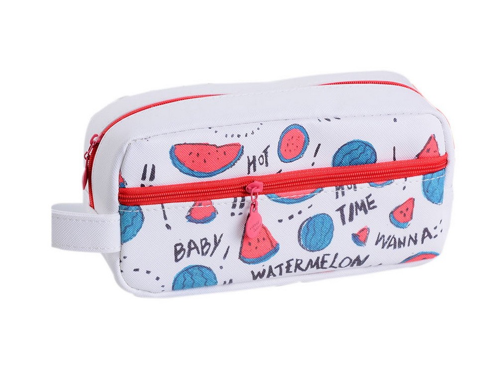 Watermelon Pattern Imitation Leather Simple Creative Large Capacity Pencil Cases