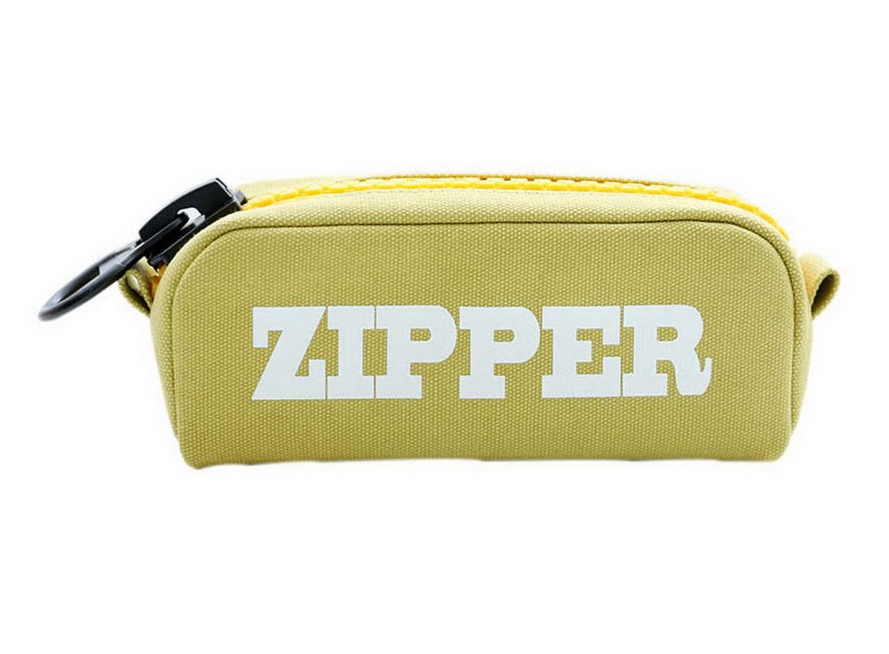 Yellow Creative Small Fresh Large Capacity Solid Color Canvas Zipper Pencil Case