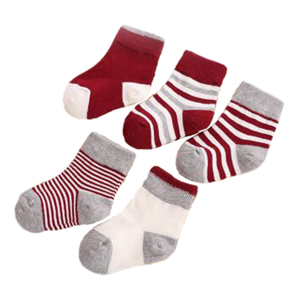 5 Pairs of Soft Socks Comfortable Wear Durable Cotton Socks Heartwarming Baby Gifts