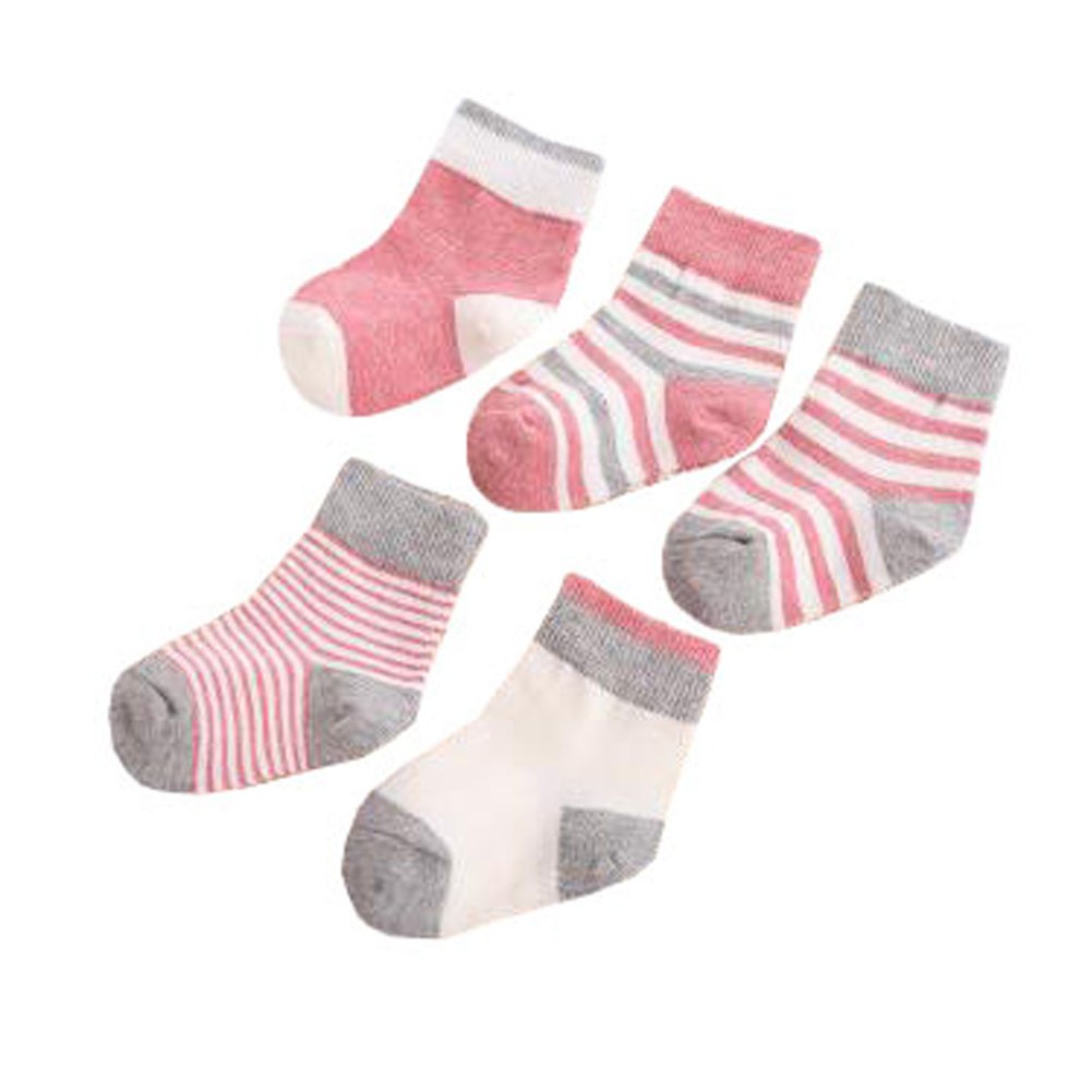 Comfortable Wear Durable kids Cotton Socks Heartwarming Baby Gifts 5 Pairs of Soft Socks