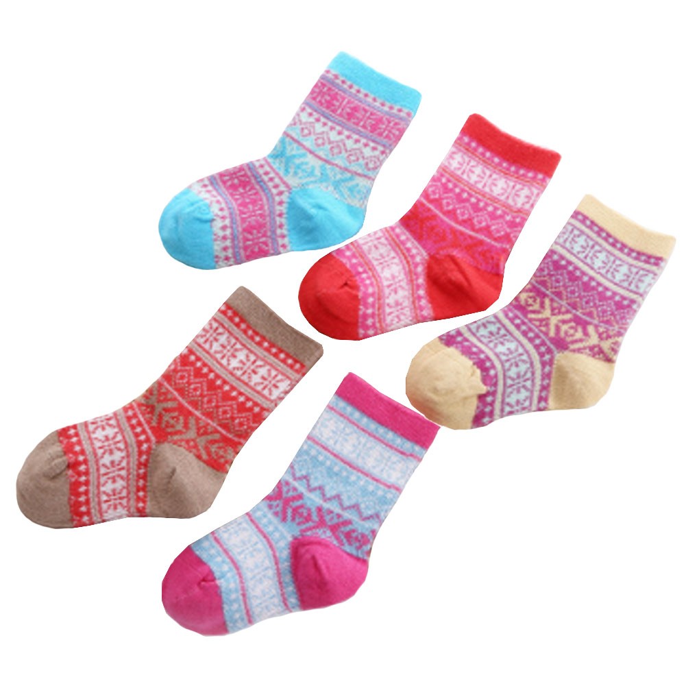 5 Pairs of Soft Socks Creative Wear Durable Cotton Socks Heartwarming kids Gifts??5-7 years