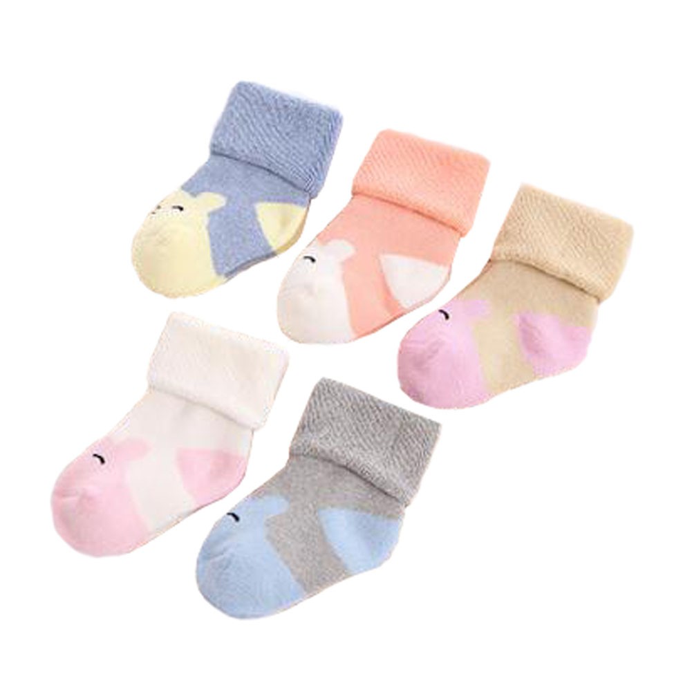 5 Pairs of Soft Socks Creative Wear Durable Cotton Socks (2-3 years) Heartwarming Baby Gifts