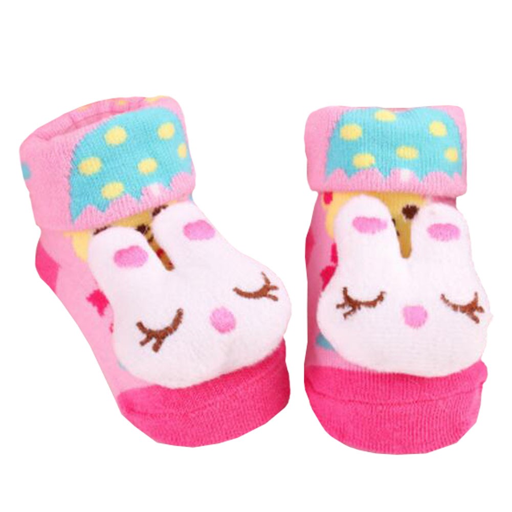 2 Pairs of Cozy  Baby Cotton Socks Baby Gifts Comfortable Socks Heartwarming Baby Gifts,  rabbit