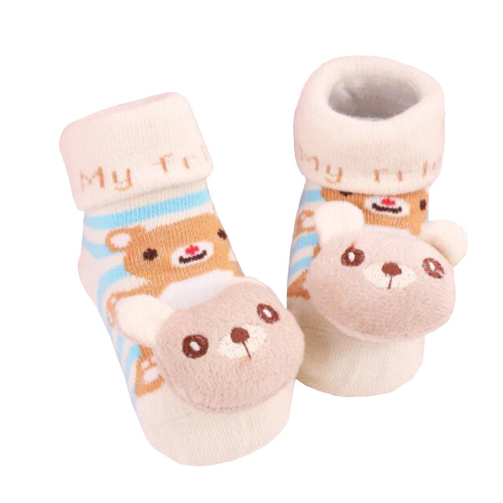 2 Pairs of Cozy  Baby Cotton Socks Baby Gifts Comfortable Socks Heartwarming Baby Gifts,bear