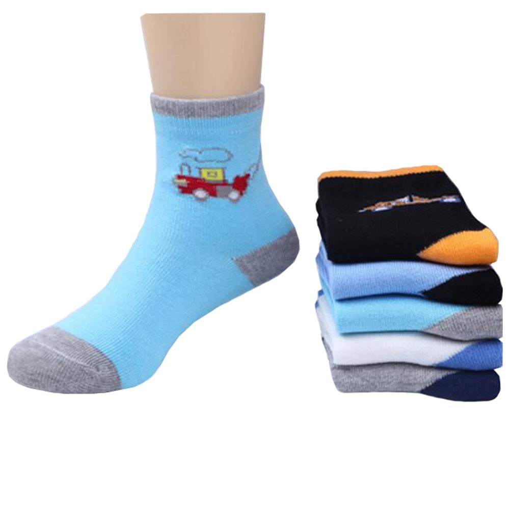 5 Pairs of Cozy kids Cotton Socks Children  Gifts Comfortable Socks,5-6years??Car