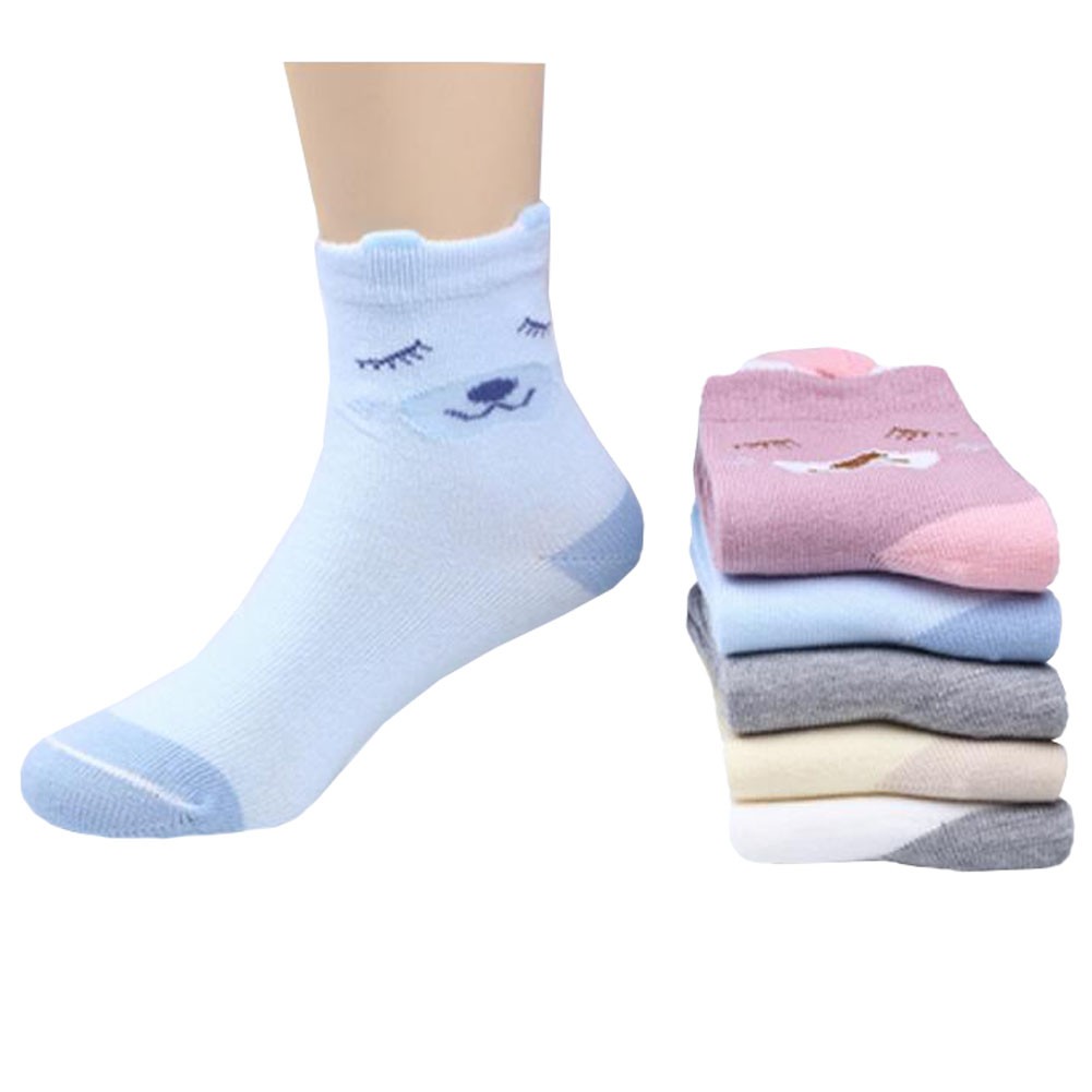 5 Pairs of Cozy kids Cotton Socks Children  Gifts Comfortable Socks,5-6years??dog