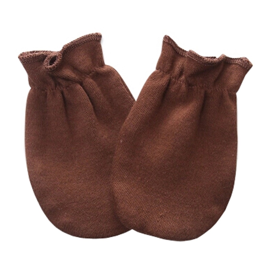 Warm Unisex-Baby Gloves Newborn Mittens Soft No Scratch Mittens, Brown