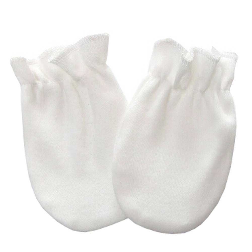 Warm Unisex-Baby Gloves Newborn Mittens Soft No Scratch Mittens, White