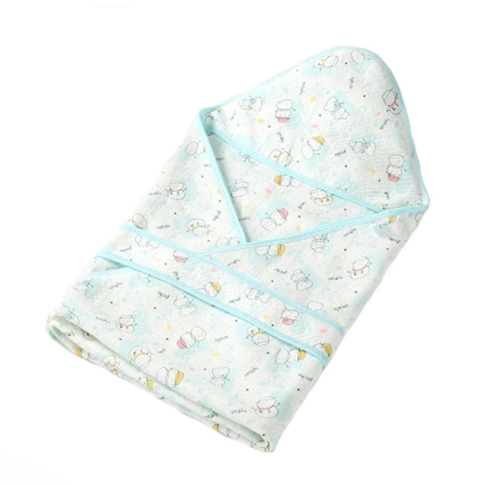 Lovely Baby Receiving Blankets Summer Hooded Swaddleme Snowman Pattern,Green