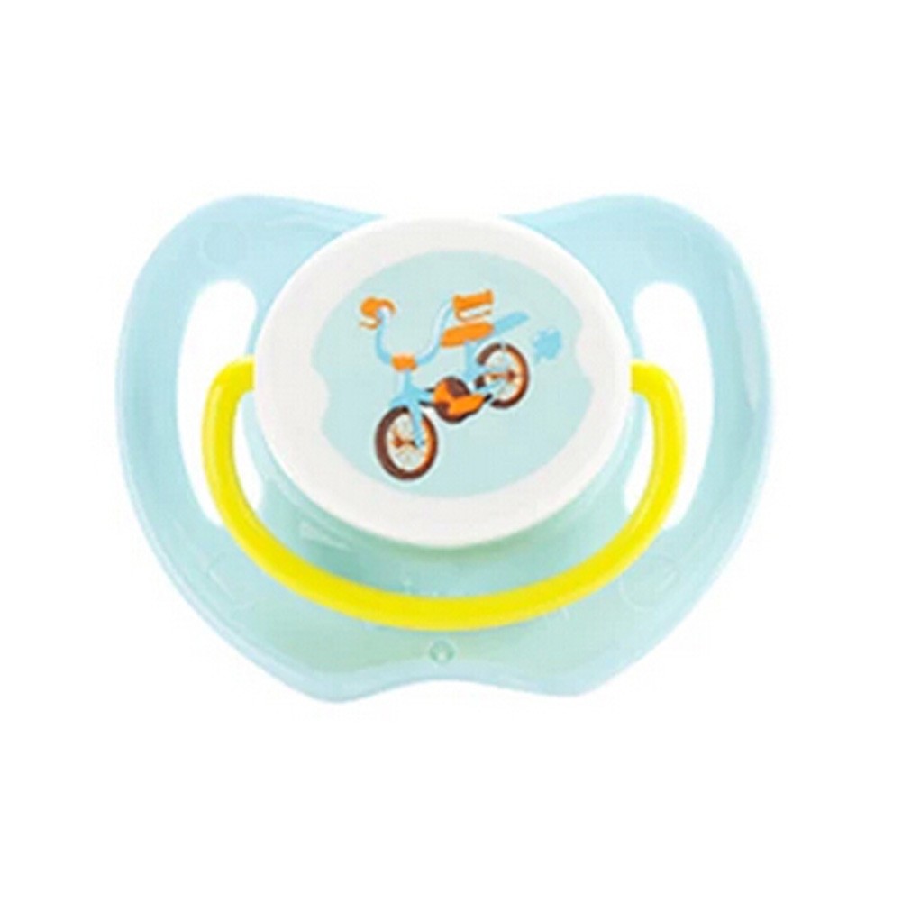 Lovely Cartoon Free Nighttime Infant Pacifier, Bicycle,Blue