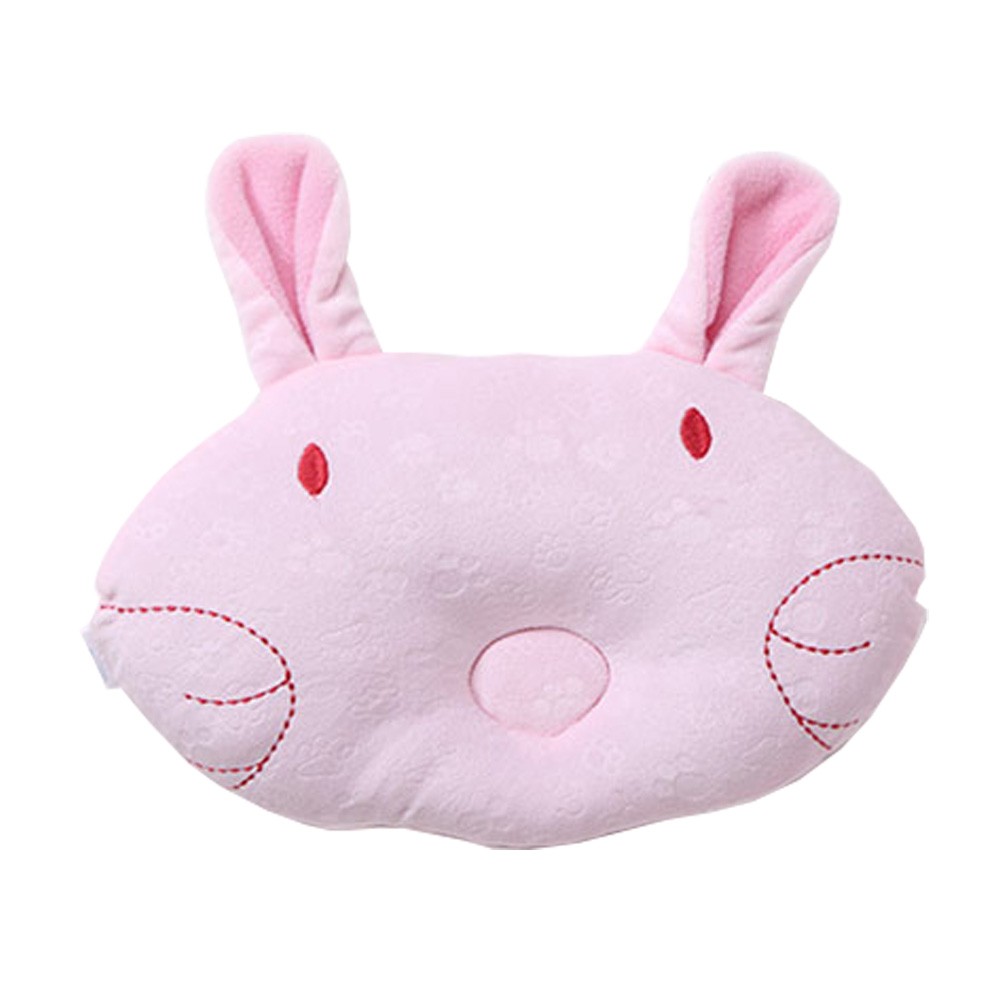 Lovely baby Newborn Baby Anti-roll Pillow Prevent Flat Head Rabbit Pink