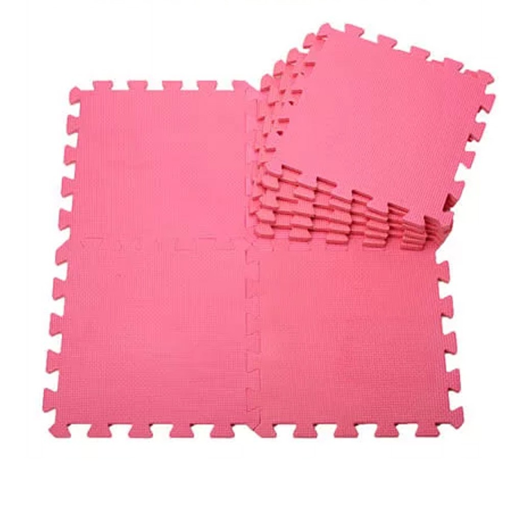 Quality Waterproof Baby Foam Playmat Set-9pc /Rose Red