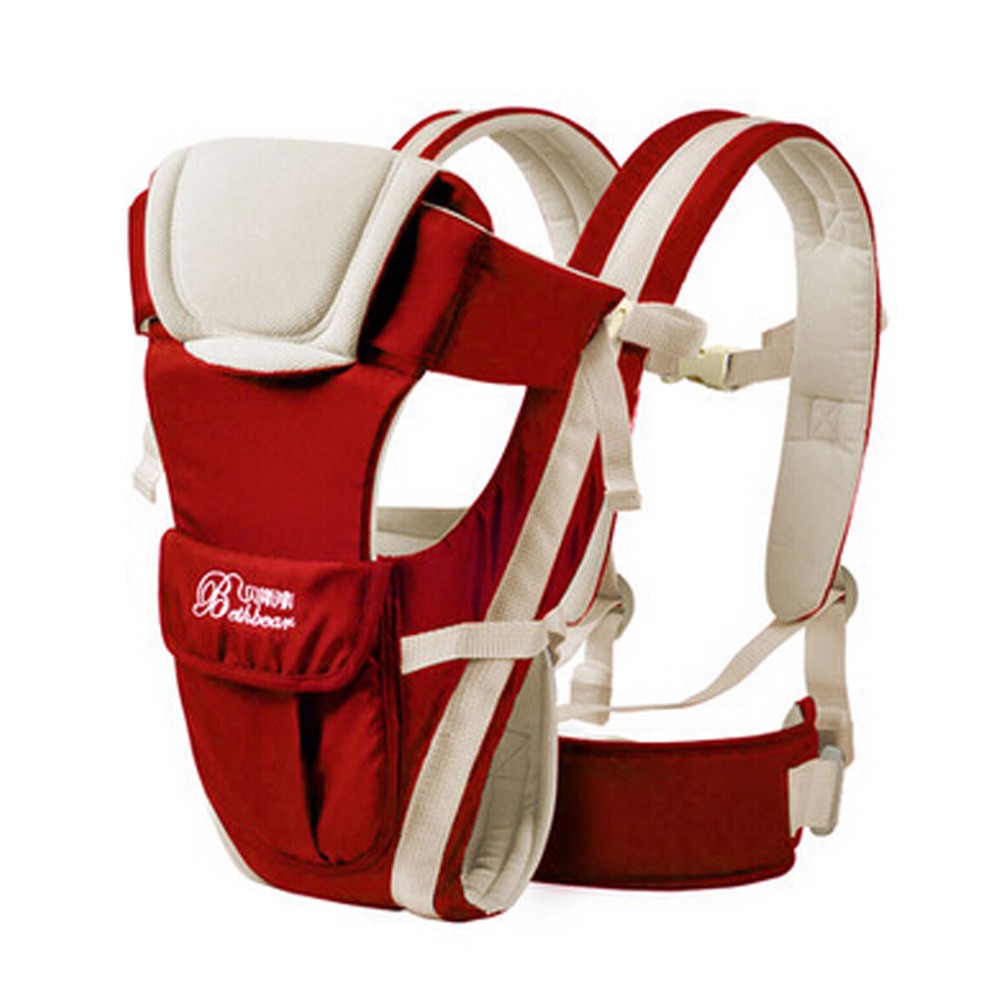 Soft Polyester Baby Carrier Best Baby Backpack Cotton belt Purplish Red