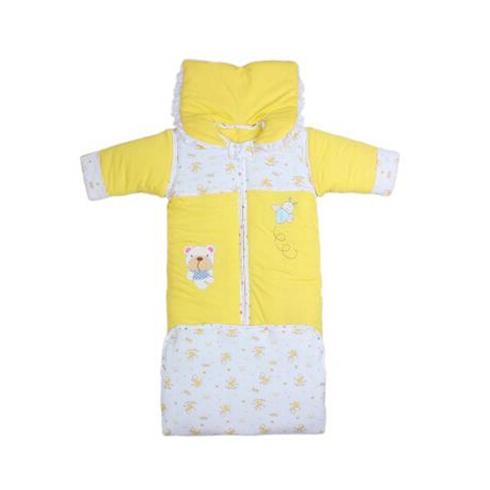Unisex-Baby Winter/Fall 100% Cotton thicken Sleep Bag Sack,bear yellow