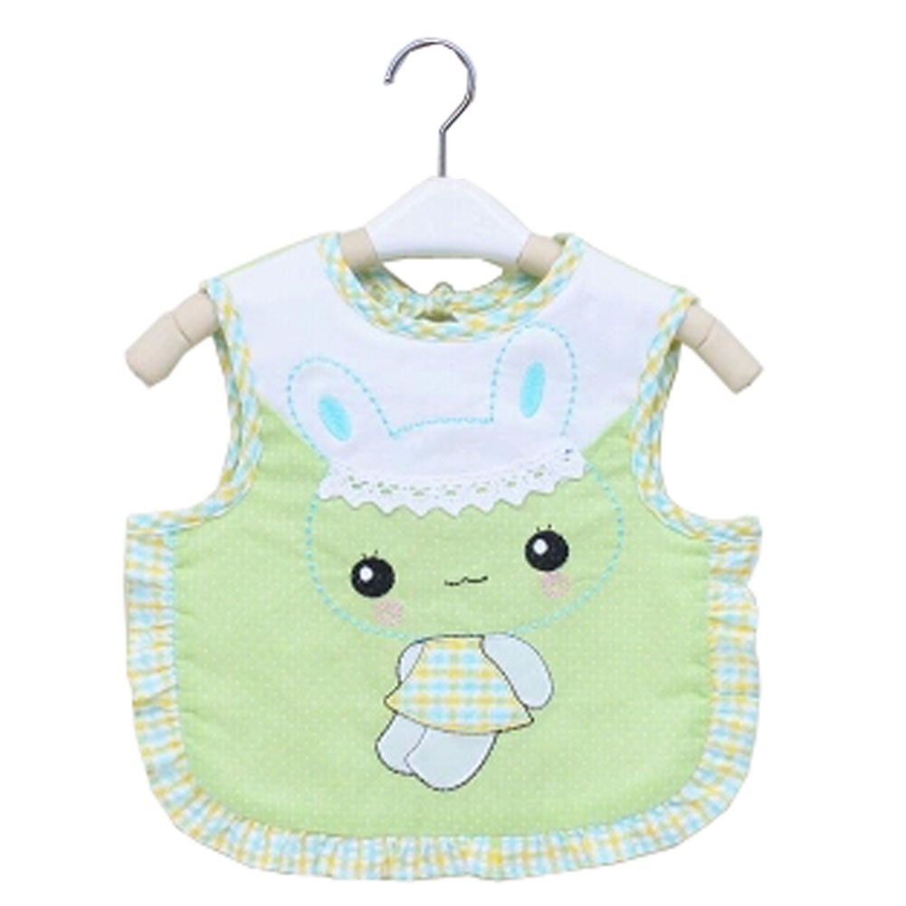 Rabbit Waterproof Baby Feeding Clothes  Saliva Towel Baby Bibs, Green
