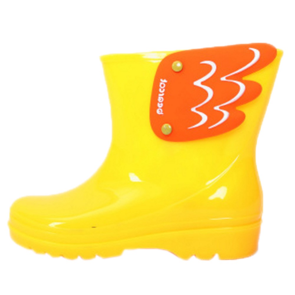 Children's Wellies,Slip Soft-soled Overshoe In Tube Plastic Rain Boots  Yellow