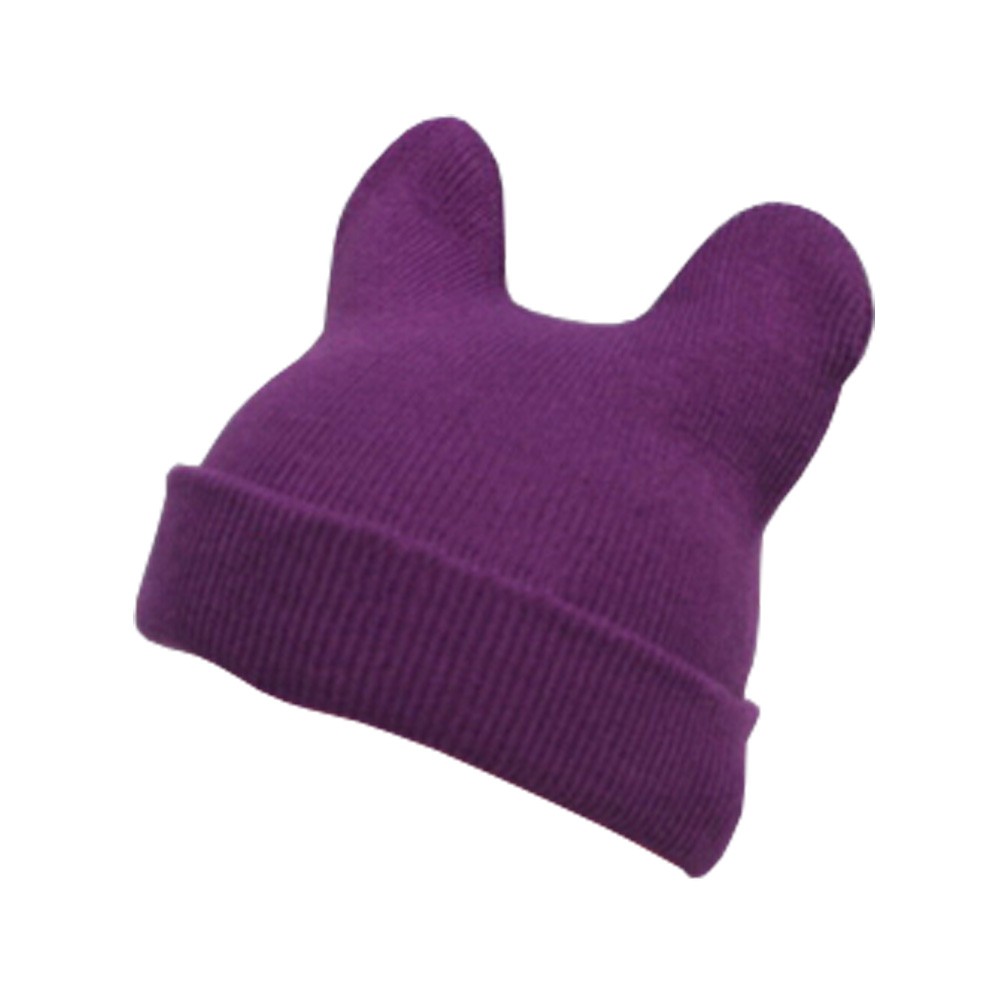 Lovely Baby Unisex-Baby Infant Knitted Hat Devil Horns Hat Woolen Hat Purple