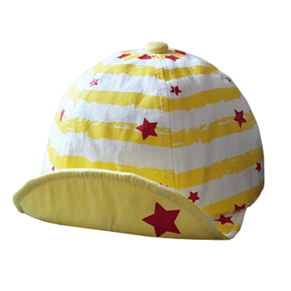 Baby's Summer Outdoor Baseball Cap Star Soft Brim Sun Protection Hat,Yellow