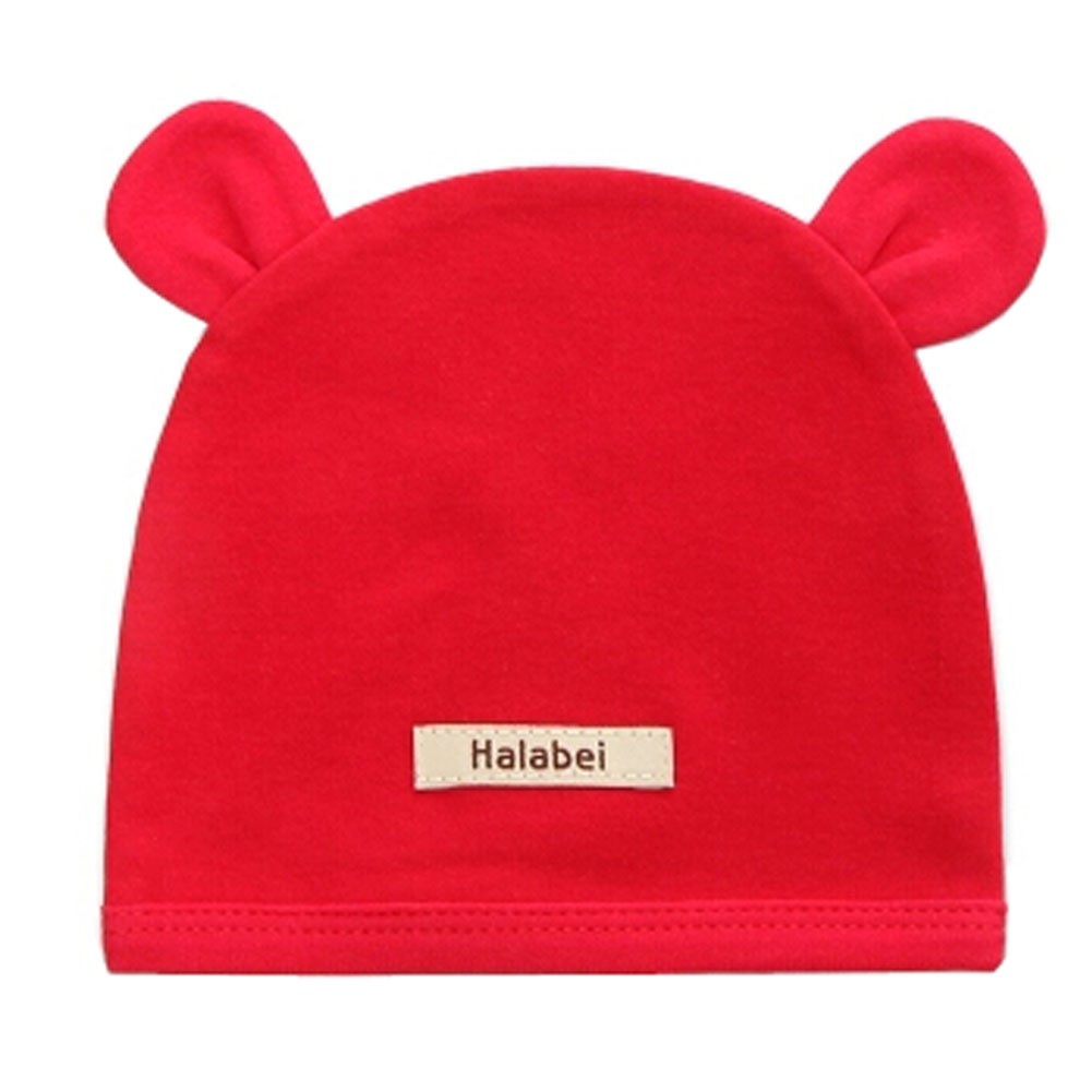 Soft Infant/Toddler Hat Cute Rabbit Hat Pure Cotton Sleep Cap, Red