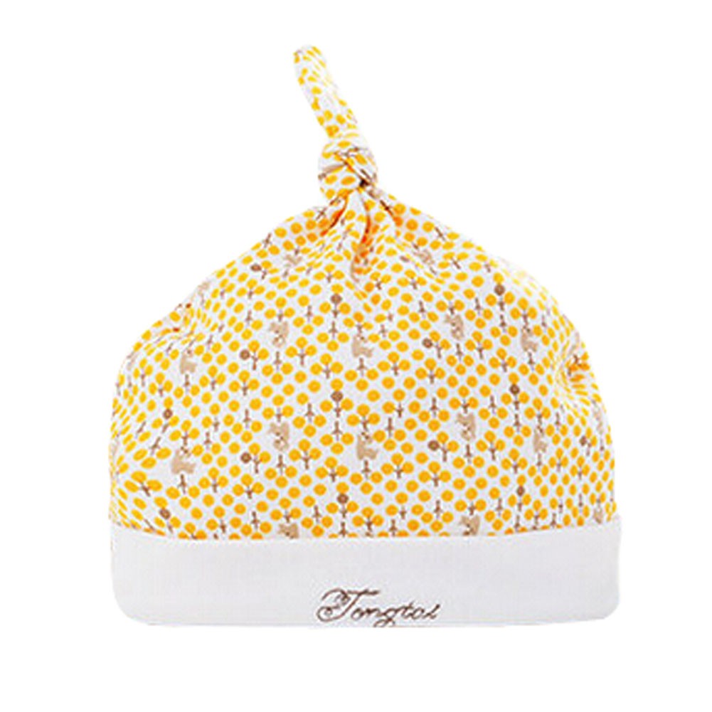 Fashion and Lovely Organic Cotton Soft Babies Hats Sleep Cap  Infant Cap, Yellow