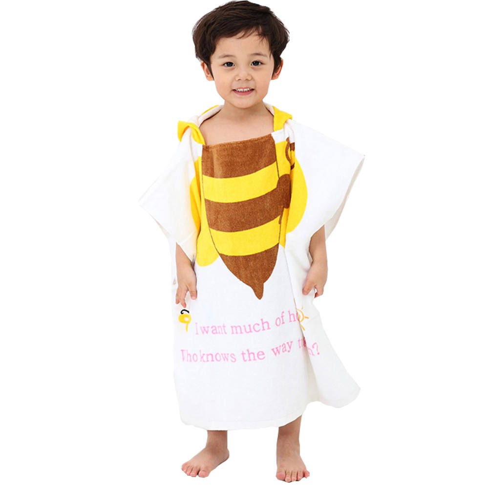 Childrens Cute And Fashion Style Hooded Bath Towel Bathrobes Bee