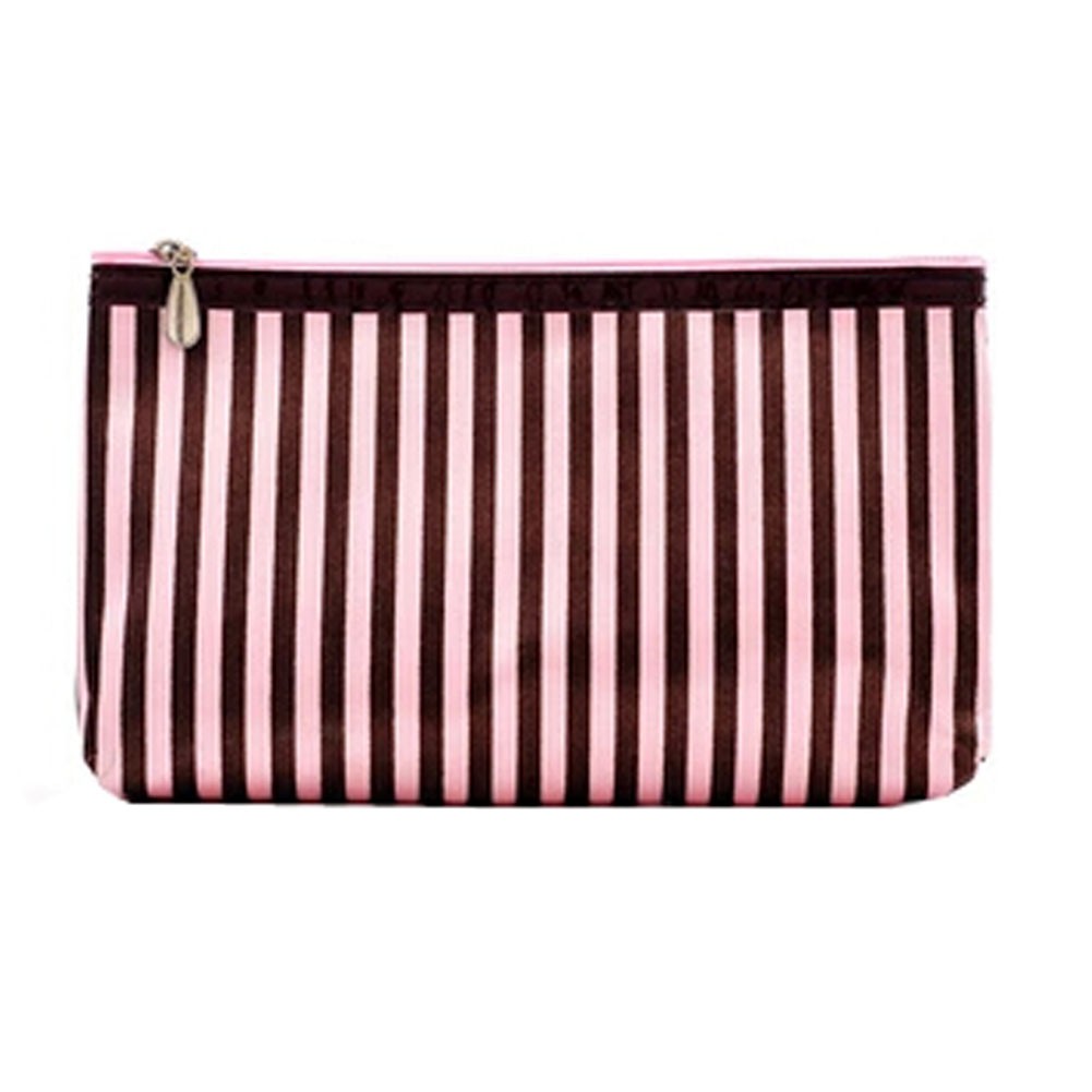 Mini Stripe Portable Travel Cosmetic Bag Makeup Pouches,Pink
