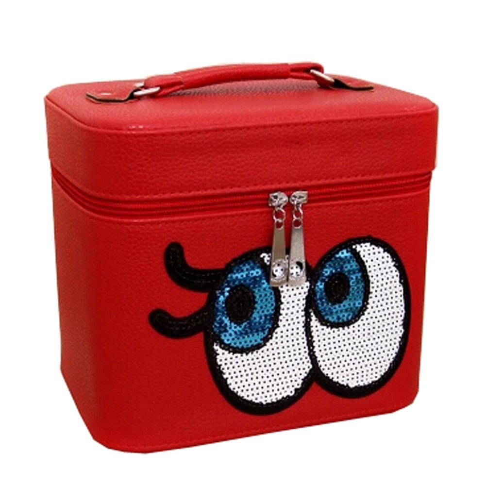Big Eyes Cosmetic Bag Travel Wash Bag Makeup/Cosmetic Box, Red