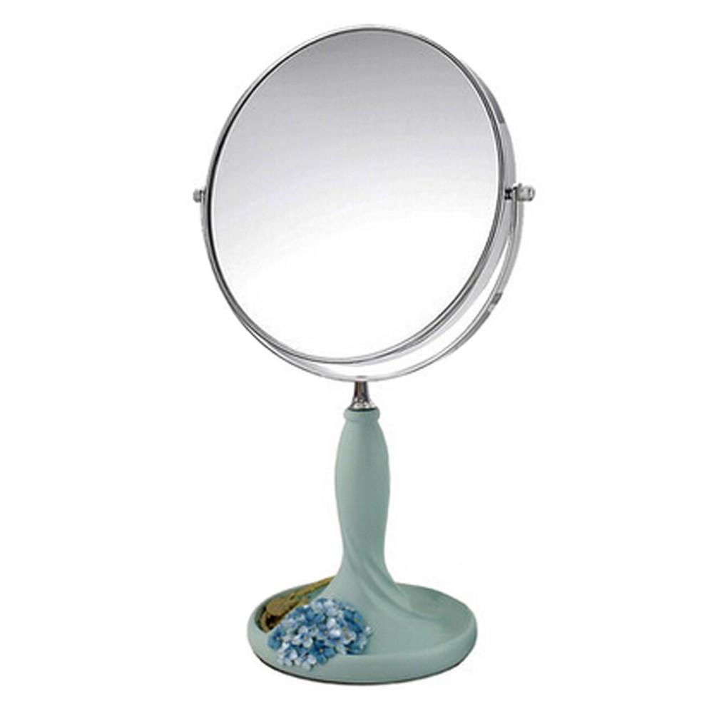 Continental Make-up Mirror 7-Inch Tabletop Two-Sided Cosmetic Mirror Blue