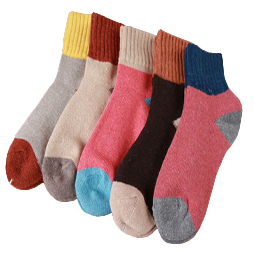 Set of 5 Pairs Women Autumn/Winter Thicken Warm Cute Cotton Socks K