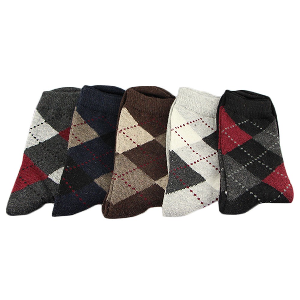 Set of 5 Pairs Men Autumn/Winter Thicken Warm Cotton Socks Z