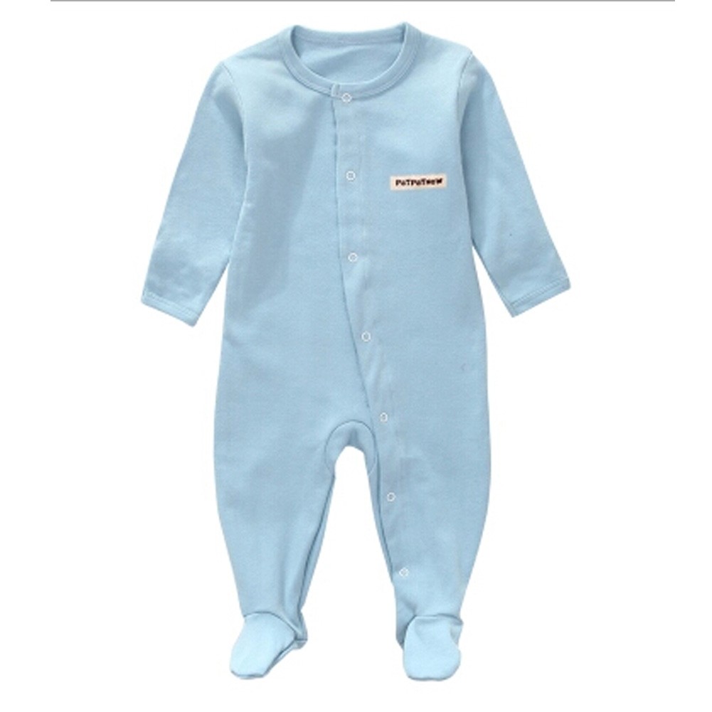 Unisex Long Sleeve Baby Bodysuit Infant Coverall Kid Sleeper, Blue