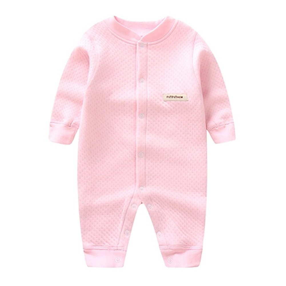 Breathable Newborn Baby Autumn Jumpsuits Bodysuit Infant Coverall, Pink