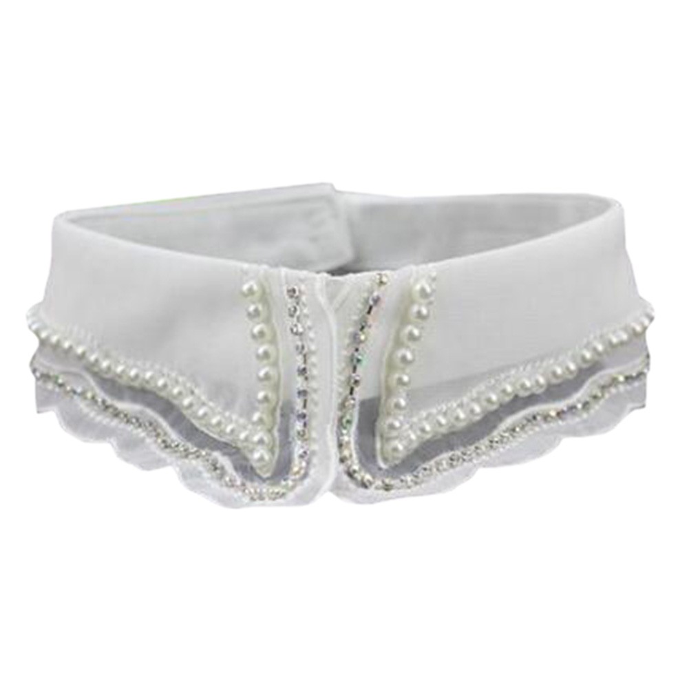 Elegant Shirt Collar Neckband Detachable False Collar Stand Collar Fake Collar-White C