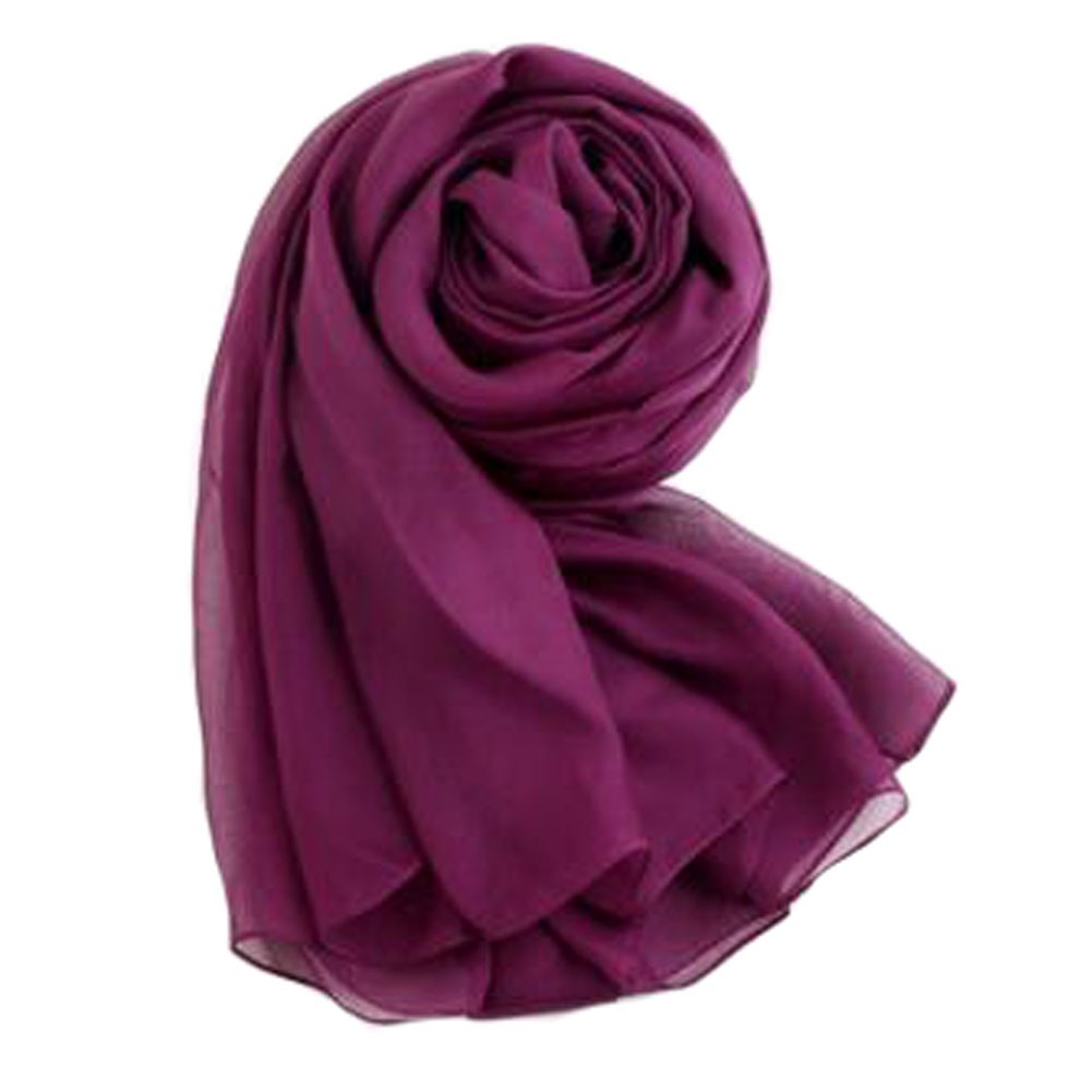 Oversized Premium Silk Scarf Shawl Beach Wrap Scarves Neckerchief, Purple