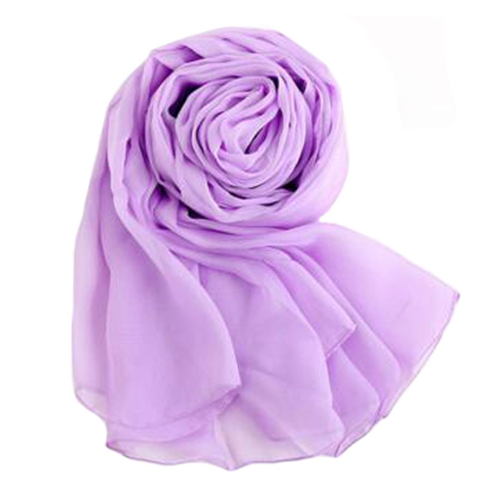 Oversized Premium Silk Scarf Shawl Beach Wrap Scarves Neckerchief, violet
