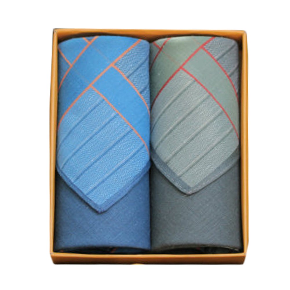 2Pcs Mens Pocket Square Hanky Pure Cotton Soft Handkerchiefs,Retro Blue/Green