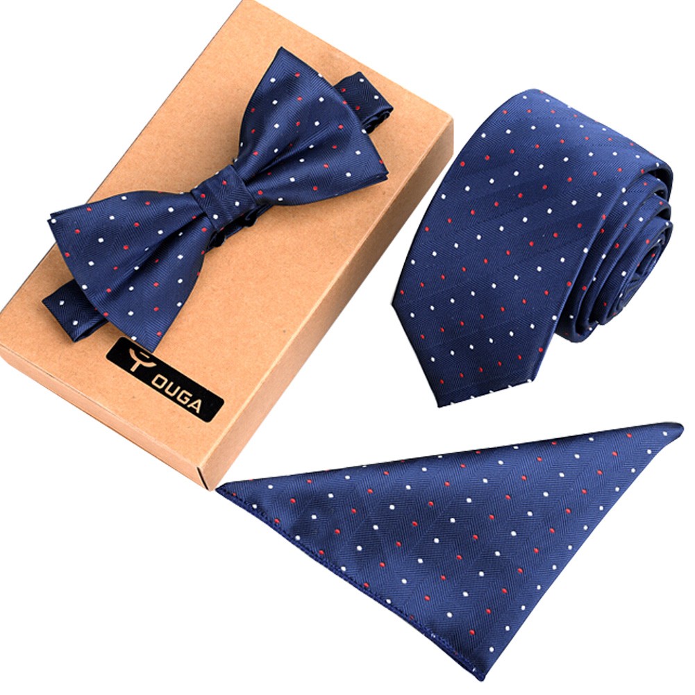 Mens Square Fashionable Necktie/Bow Tie/Pocket Formal/Informal Ties Set