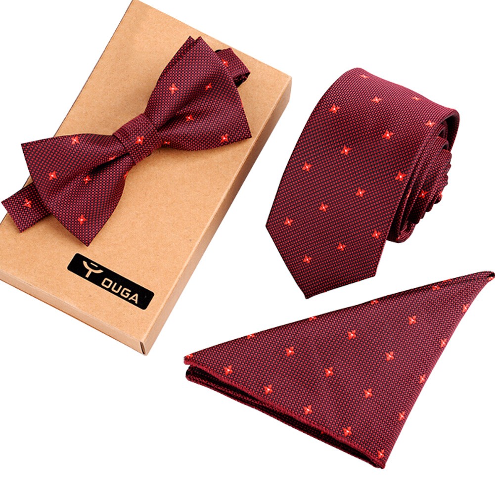 Stylish Necktie/Bow Tie/Pocket Square Fashionable Formal/Informal Ties Set