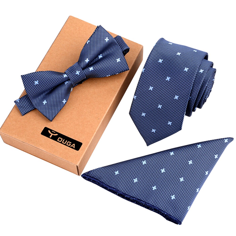 Mens Fashionable Ties Set Formal/Informal Necktie/Bow Tie/Pocket Square