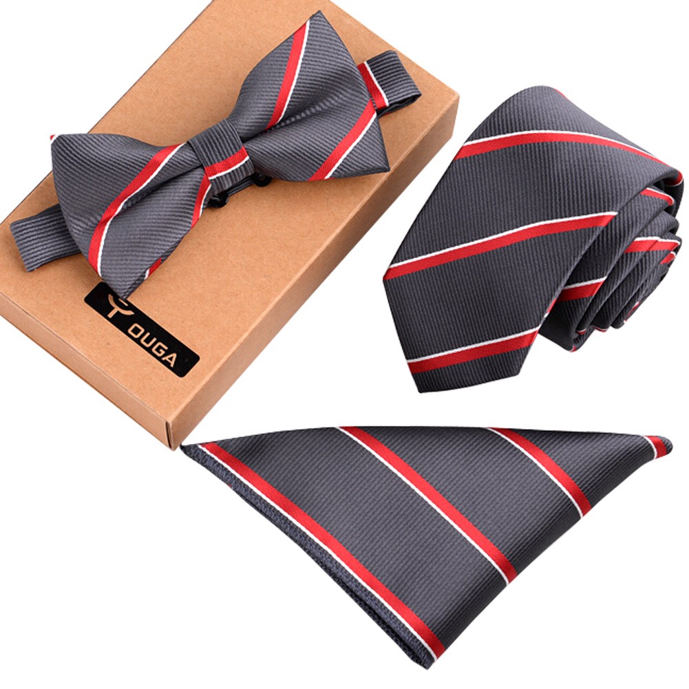 Stylish Formal/Informal Ties Set Necktie/Bow Tie/Pocket Square Fashion Cravatta