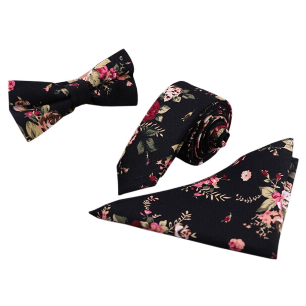 3 PCS Fashionable Casual Formal/Informal Necktie/Bow Tie/Pocket Square E