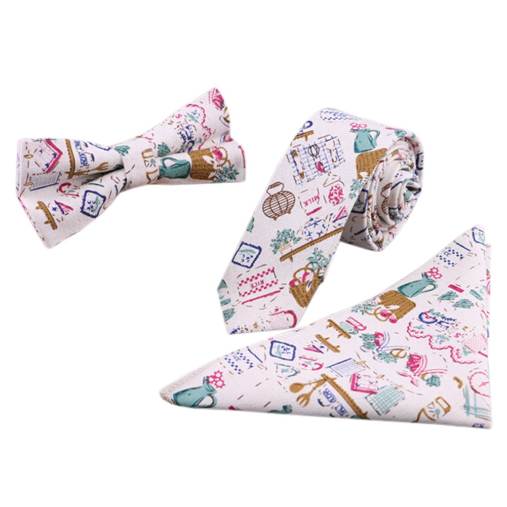 3 PCS Fashionable Casual Formal/Informal Necktie/Bow Tie/Pocket Square G