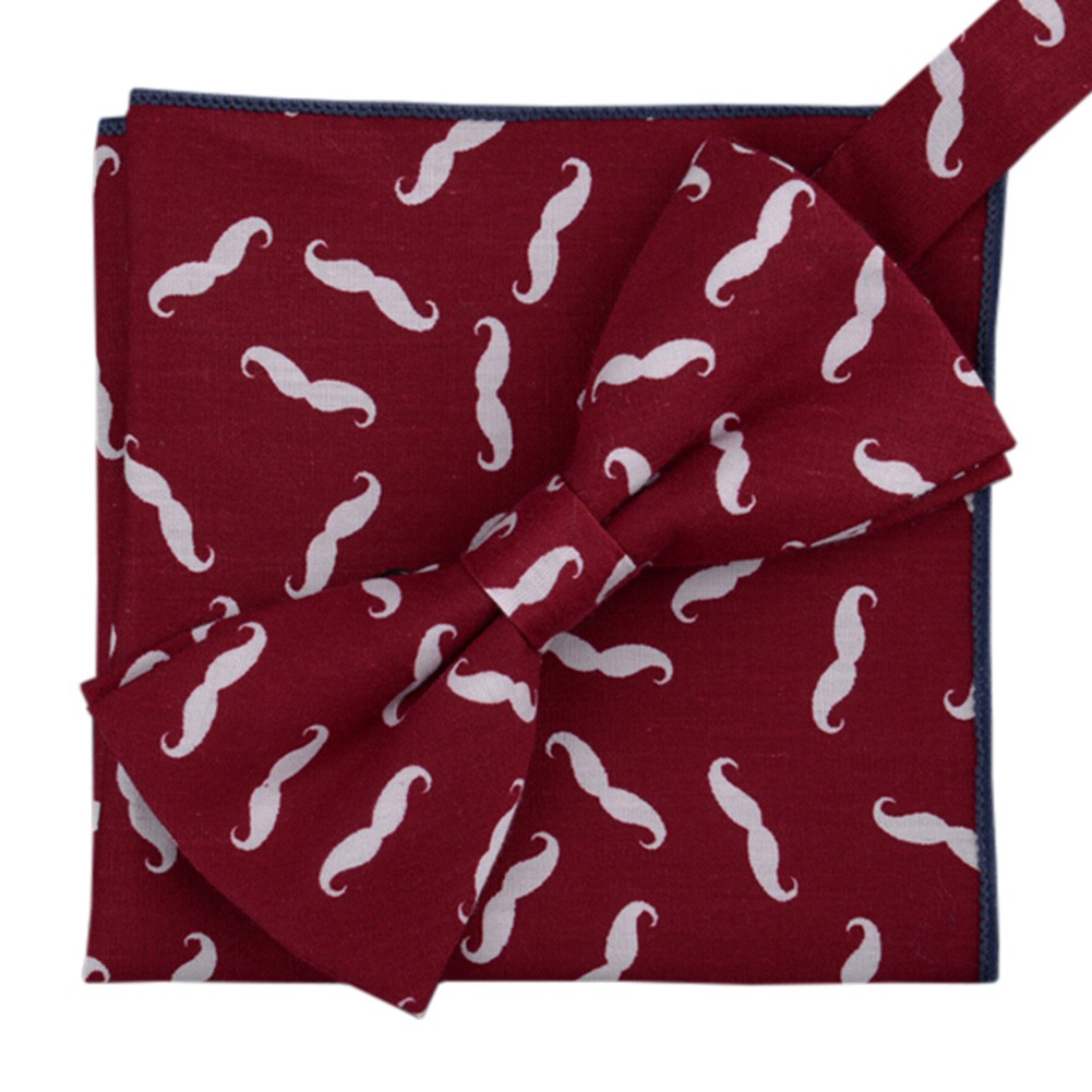 Korean Formal/Informal Bow Tie Pocket Square Casual Cotton Handkerchief #11
