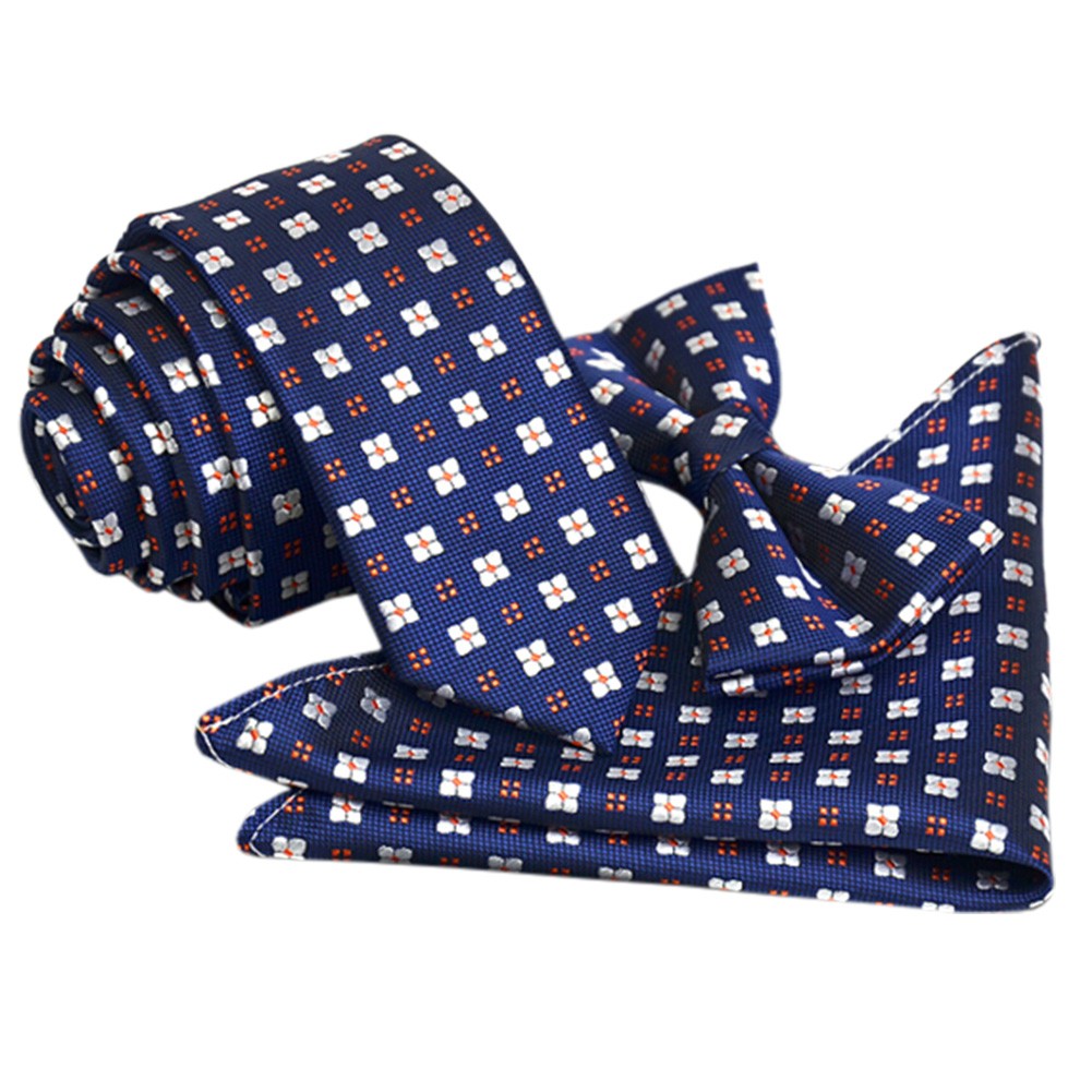 High-end Mens Neckties Bow Tie Pocket Square Formal Wedding Necktie J