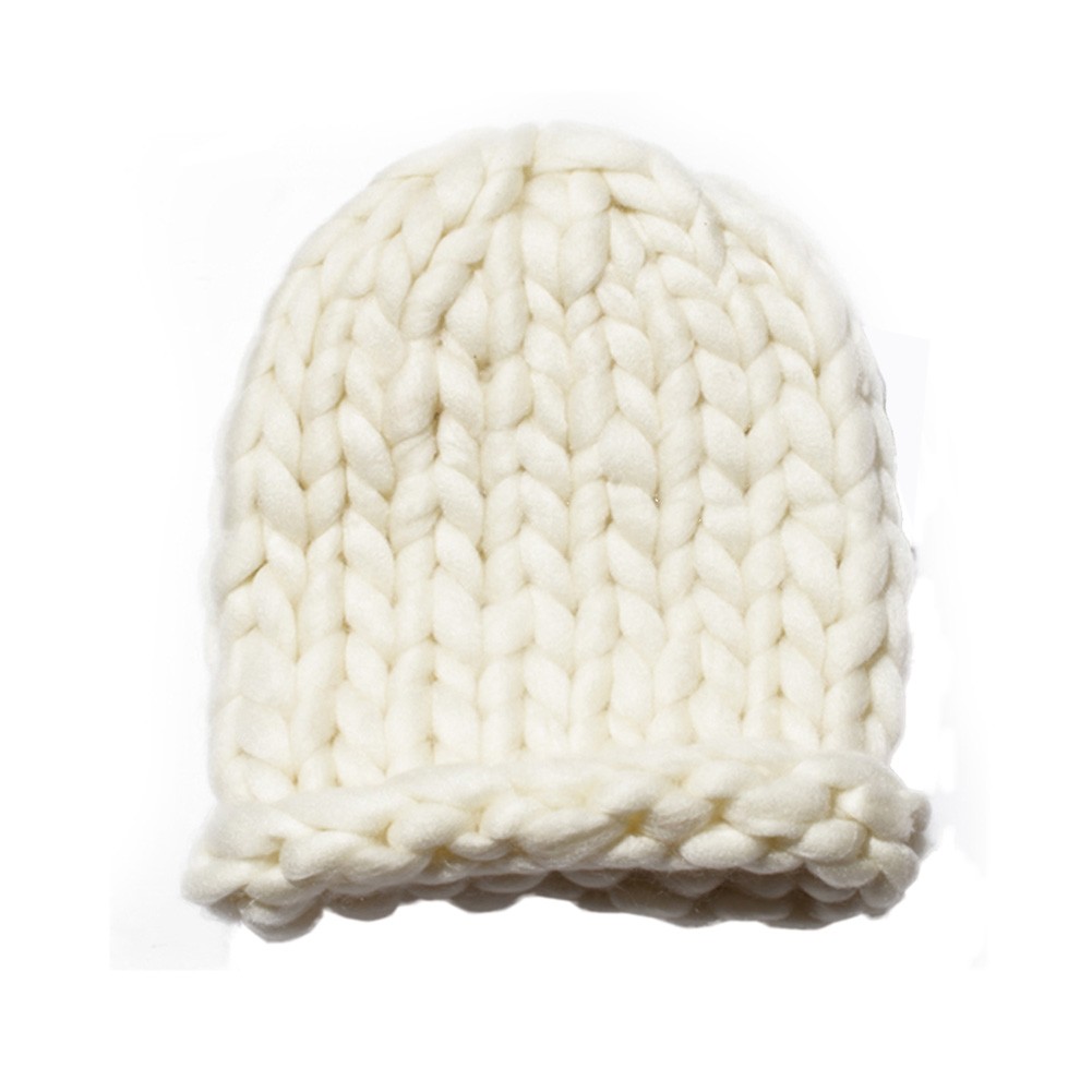 Soft Winter Crochet Cap Hat, Classic Style, High-Quality Wool cap, White