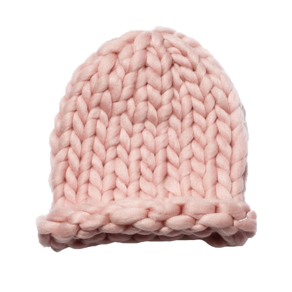 Soft Winter Crochet Cap Hat, Classic Style, High-Quality Wool cap, Pink