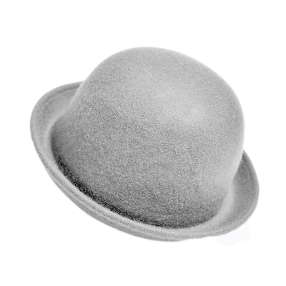 Billycock/ Homburg/ Women  Trendy  Bowler Hat Cap/ Classic Style, Gray