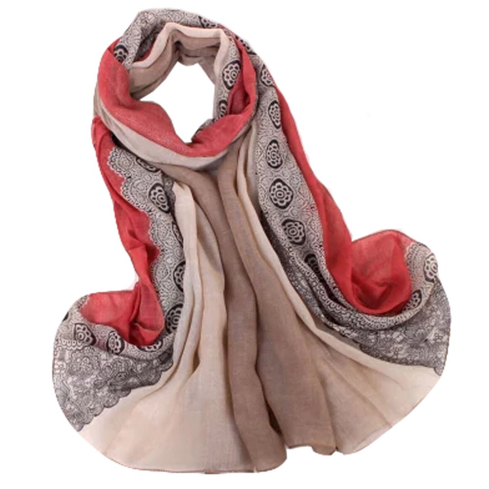 Fashion Scarves Winter Warm Cotton&Linen Scarf Infinity scarf,Red